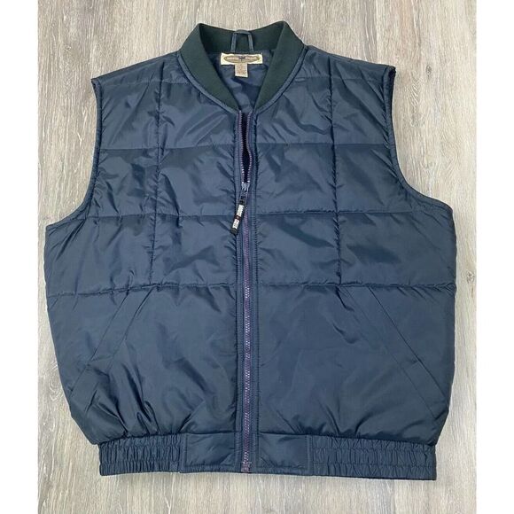 Moose Creek Vest Mens Medium Navy Workwear Insulated Quilted Vest Farm Truck - Picture 1 of 5
